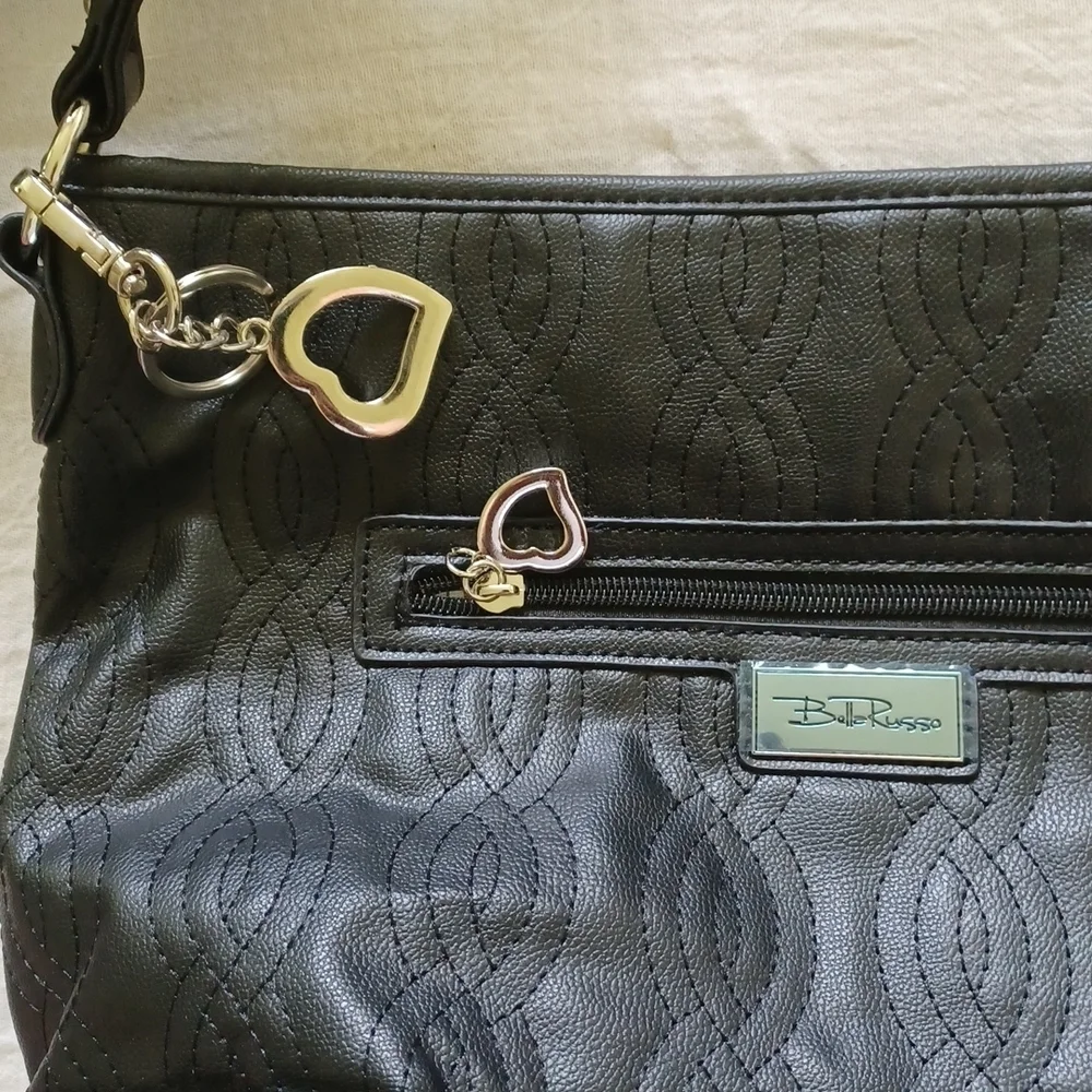 Bella Russo | Quilted Tote, NWOT,  black, 15 x 14 x 6, adjustable strap